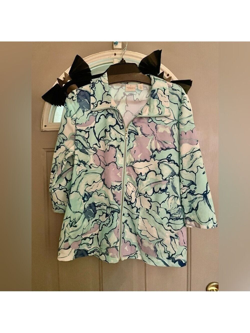 Chico’s Watercolour Ella Zip Jacket Medium